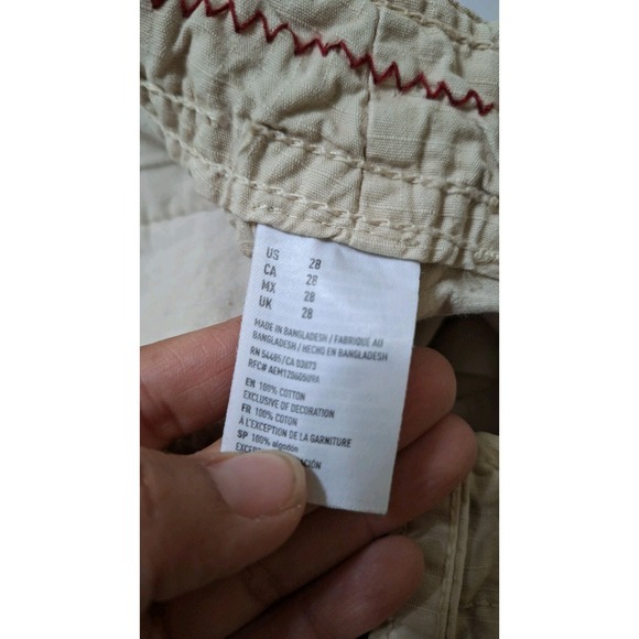 American Eagle Shorts Men's 28 Khaki Longboard Cargo Ripstop‎ Y2K Skater Army - Picture 4 of 7